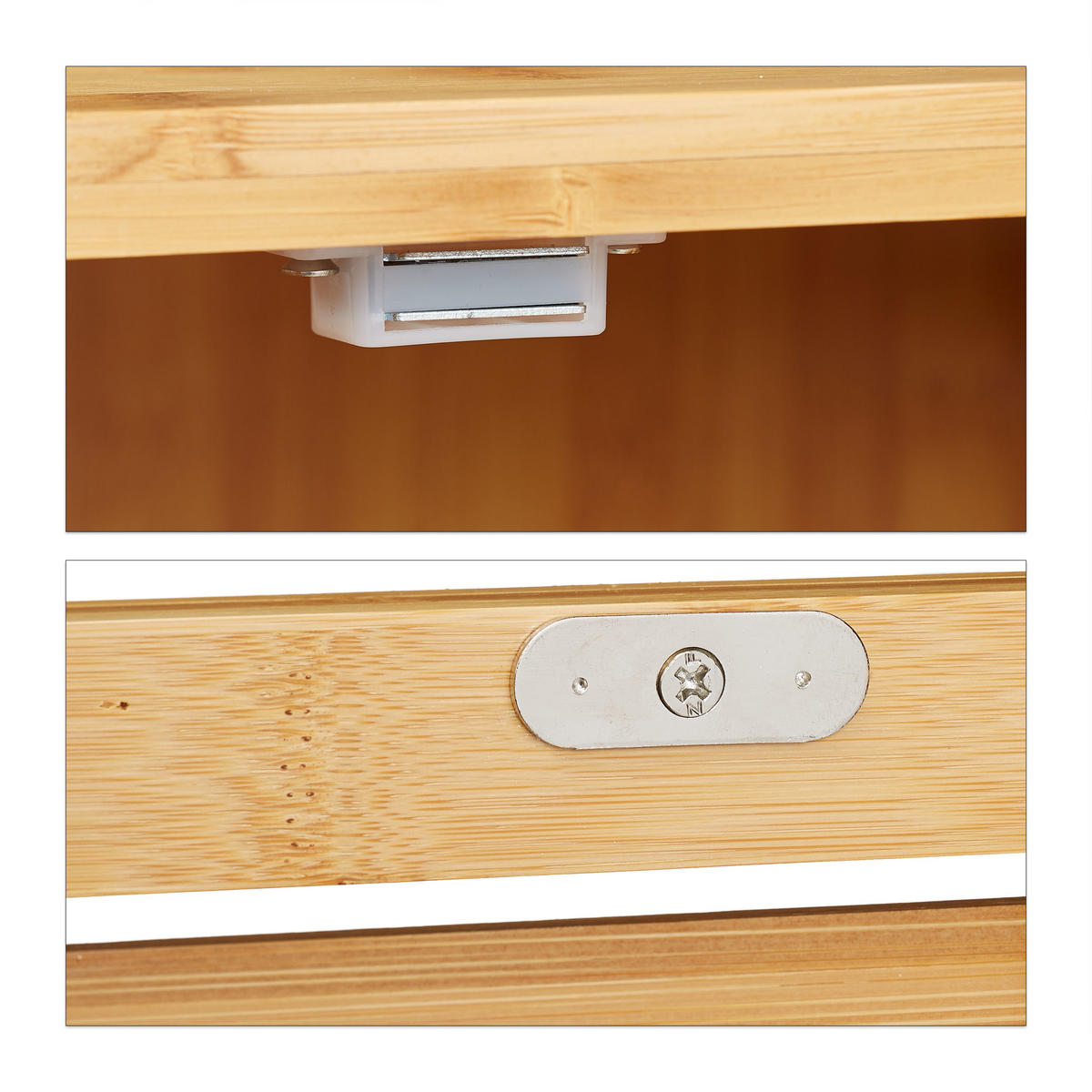BADREGAL Bambus - Hellbraun, Holz/Holzwerkstoff (35/62.5/29cm) - Relaxdays