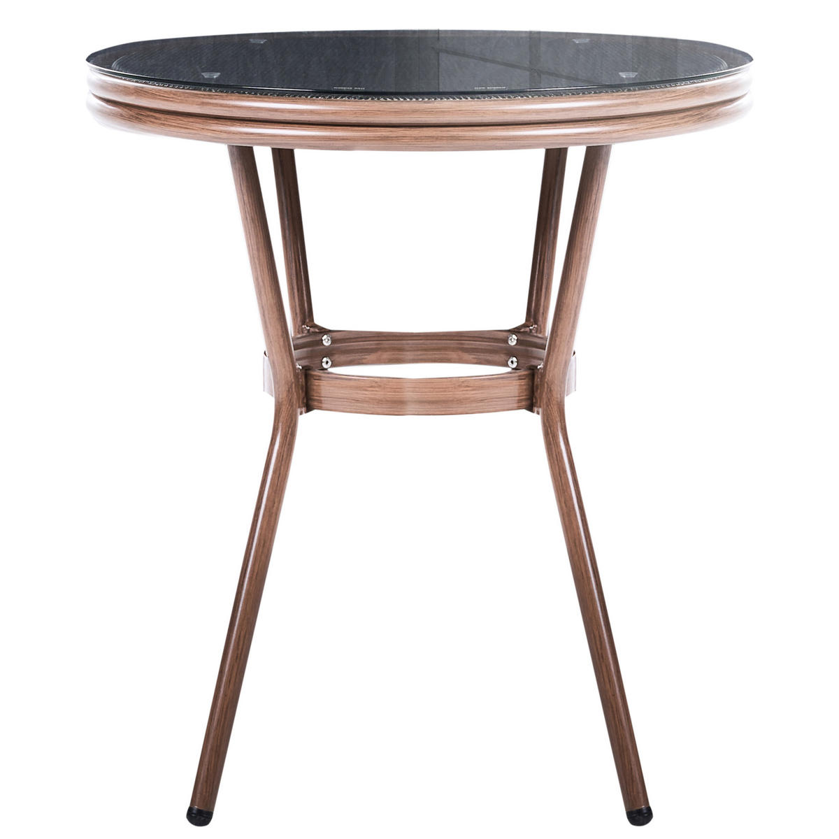 BISTROTISCH 70/70 cm Sicherheitsglas Grau Rifreddo - Grau, Kunststoff (70/70/76cm) - Beliani