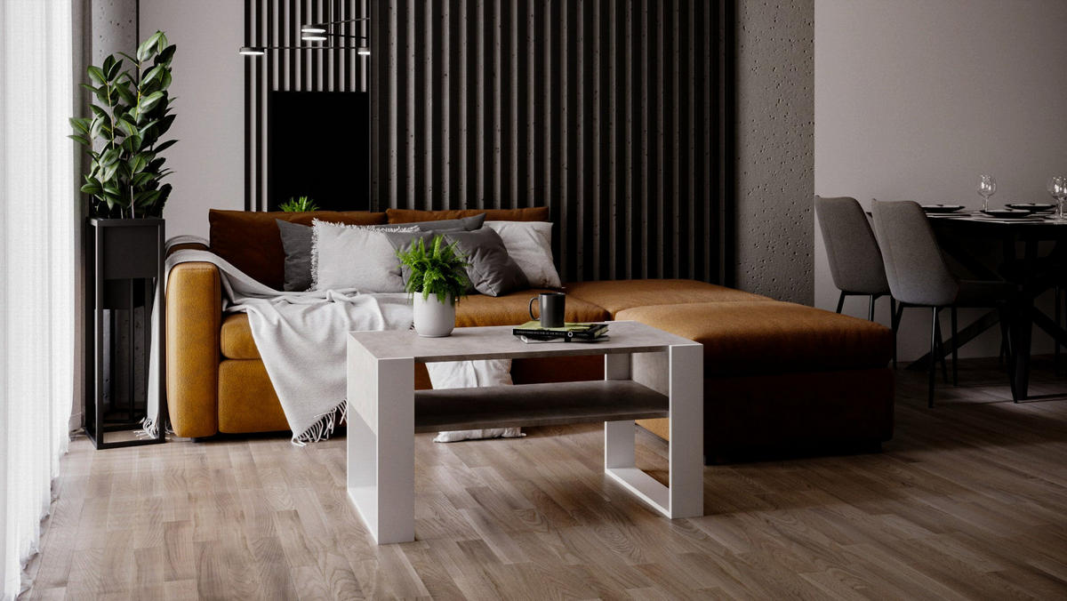 COUCHTISCH KARO 92 - Multicolor/Weiß, Holz (53.6/92/45cm) - Mat-Haus