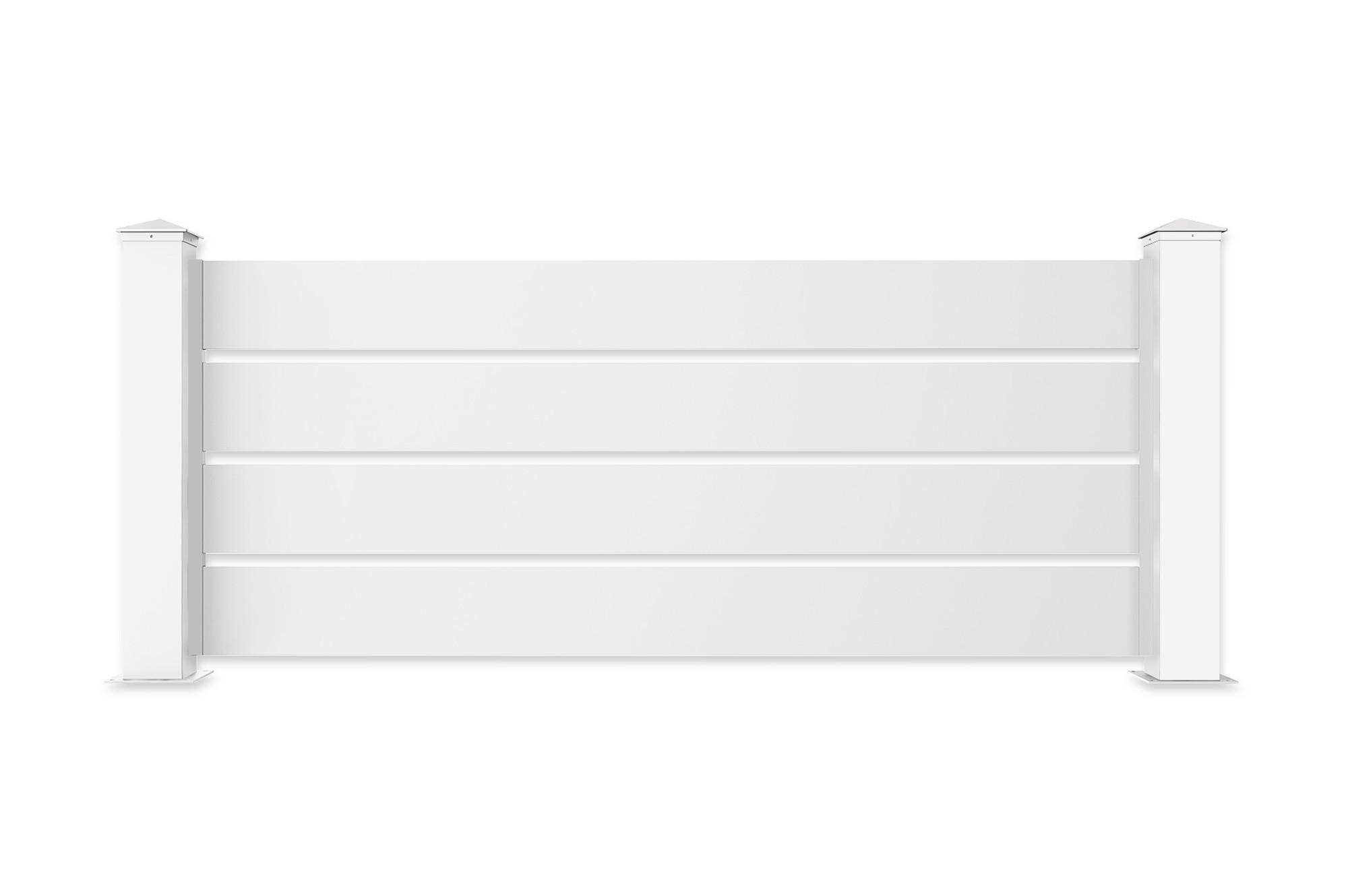 SICHTSCHUTZZAUN Niesen weiß 1,9m H.90cm aluminium - Weiß, Metall (189/89cm) - Casanoov