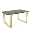 TISCH ausziehbar aus MDF, Schwarz - Goldfarben/Schwarz, Holzwerkstoff (160/80/76cm) - Idohome