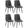 STUHL 4er Set Stoff Dunkelgrau - Dunkelgrau/Schwarz, Textil/Metall (45/88/53cm) - CLP