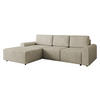 ECKSOFA Bella L, Seite: Links - Beige/Schwarz, Holz/Kunststoff (258/168cm) - MIRJAN24