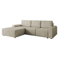 ECKSOFA Bella L, Seite: Links - Beige/Schwarz, Holz/Kunststoff (258/168cm) - MIRJAN24