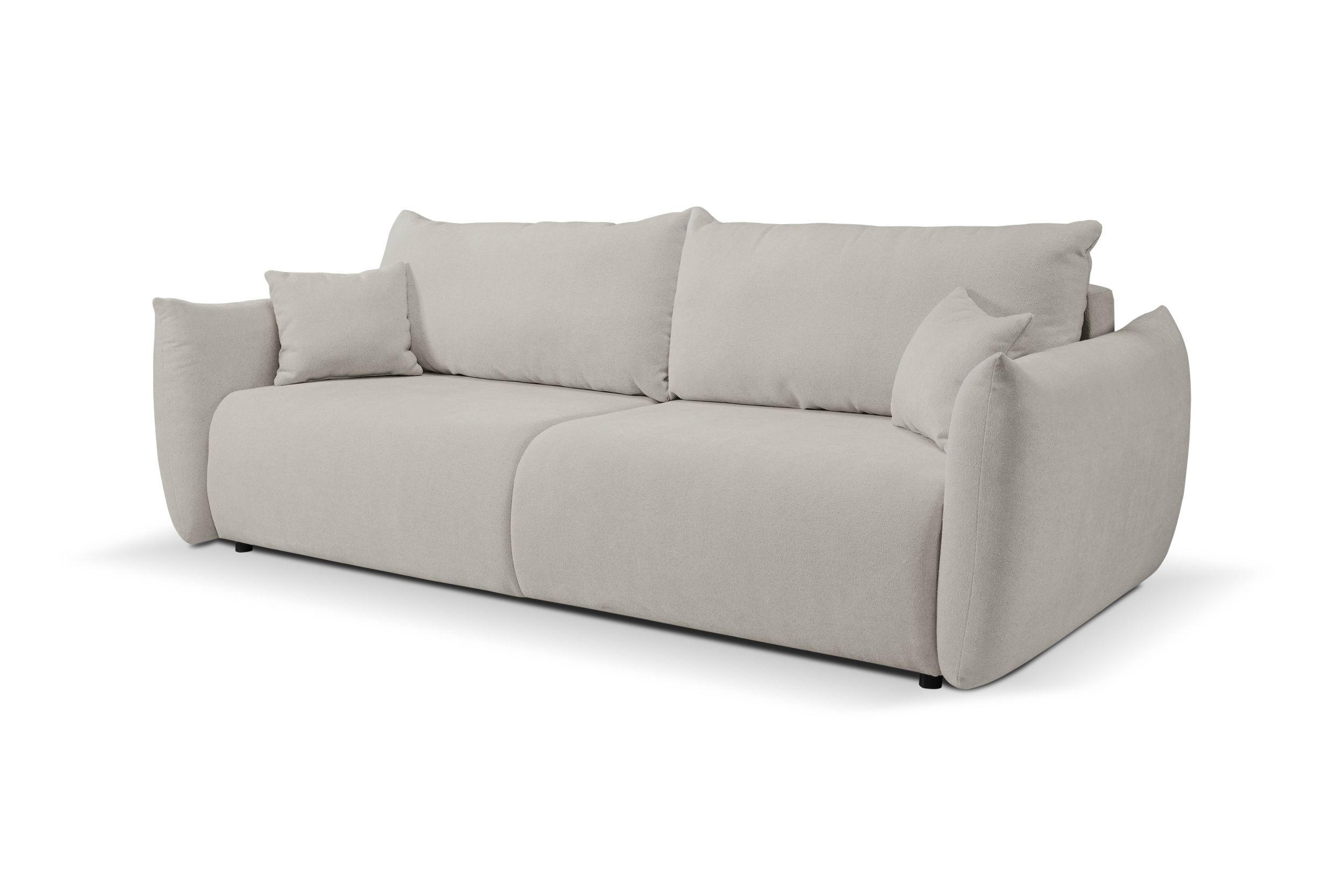 SOFA Hallora - Silber (Melody 02) - Silberfarben, Holzwerkstoff (240/88/108cm) - Möblo