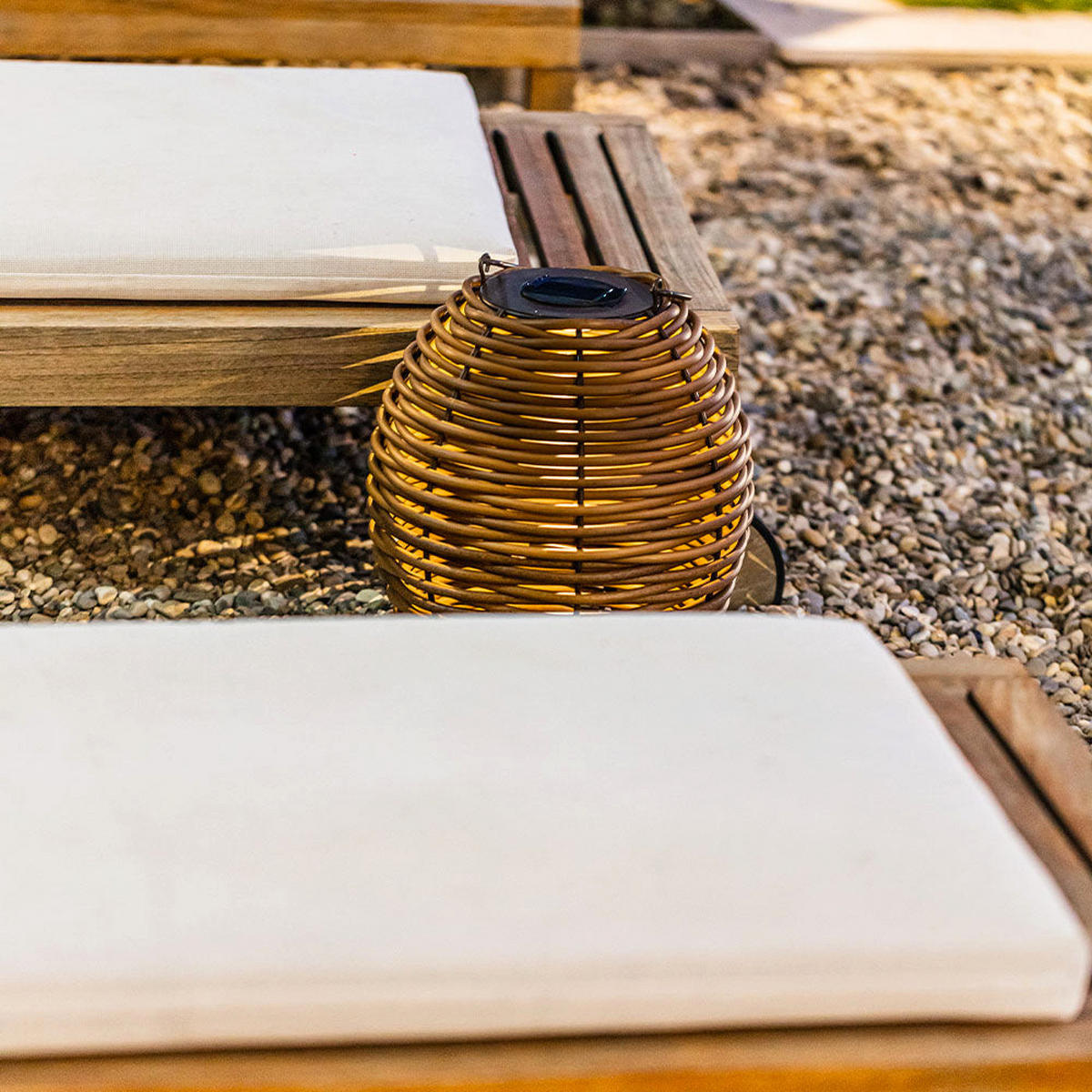 RAFFY H33CM Solar-Batterielaterne - Braun, Kunststoff (31/31/33cm) - Lumisky