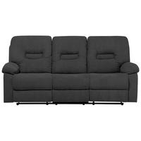 3-SITZER-SOFA Polsterbezug Dunkelgrau Bergen - Dunkelgrau, Textil (204/101/73cm) - Beliani