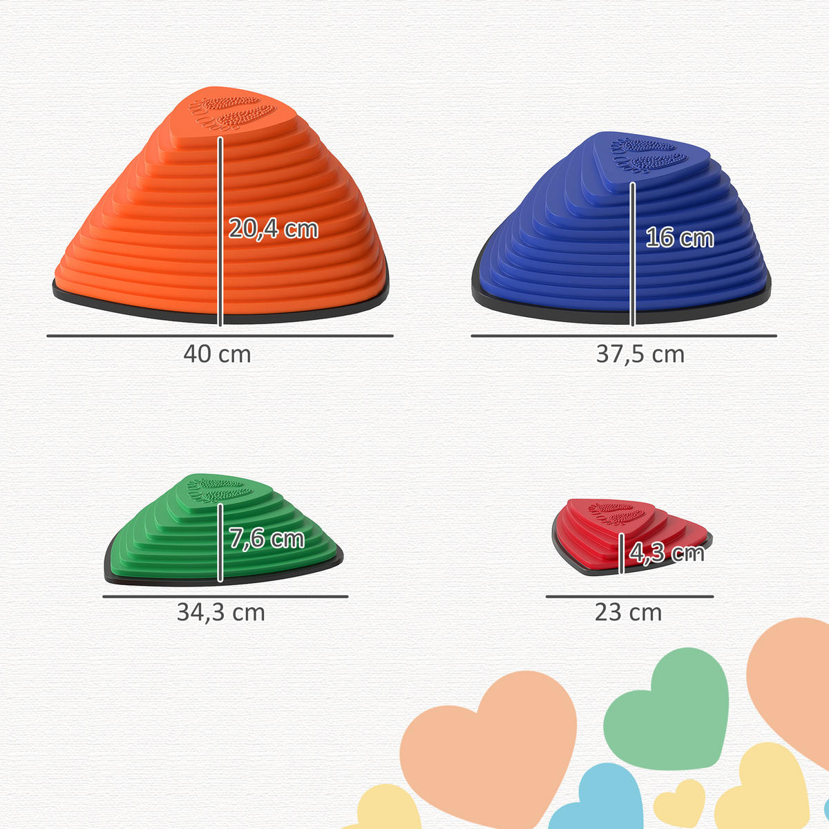 BALANCIERSTEINE 9 Stück Rutschfeste Stapelsteine für Kinder 3-8 Jahren Bunt - Multicolor, Kunststoff (37.5/16/37.5cm) - AIYAPLAY