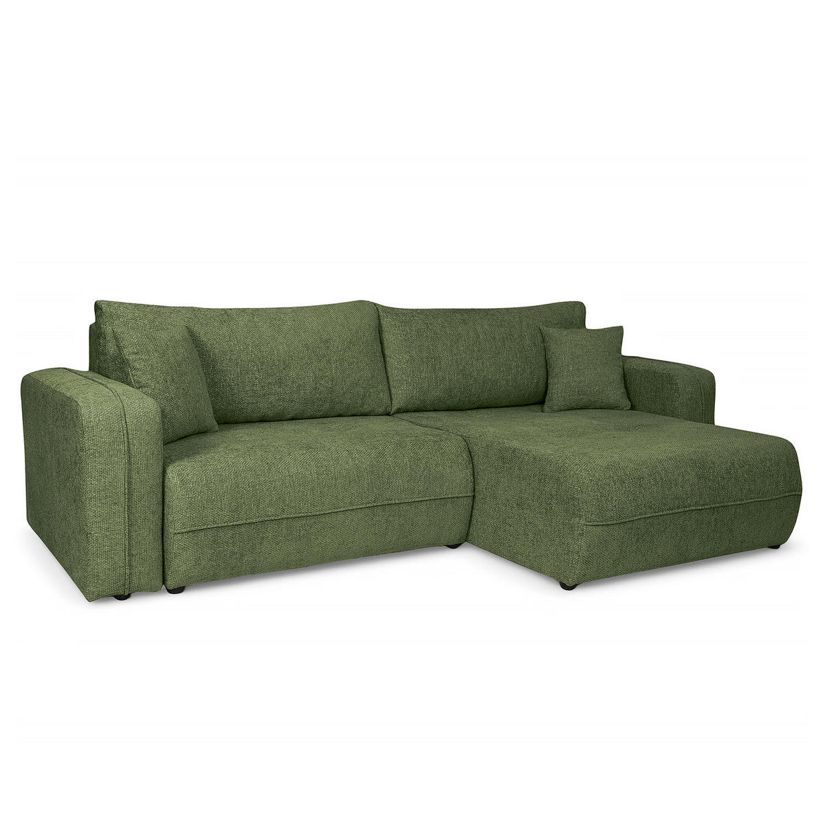 ECKSOFA mit Schlaffunktion - 244 cm - Wildeiche/Terracotta, Kunststoff/Textil (244/145cm) - home24