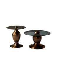 COUCHTISCH Juni Metall 70 cm / 70 cm + 50 cm / 50 cm Metallic Bronze - Bronzefarben, Metall (70/70/38cm)
