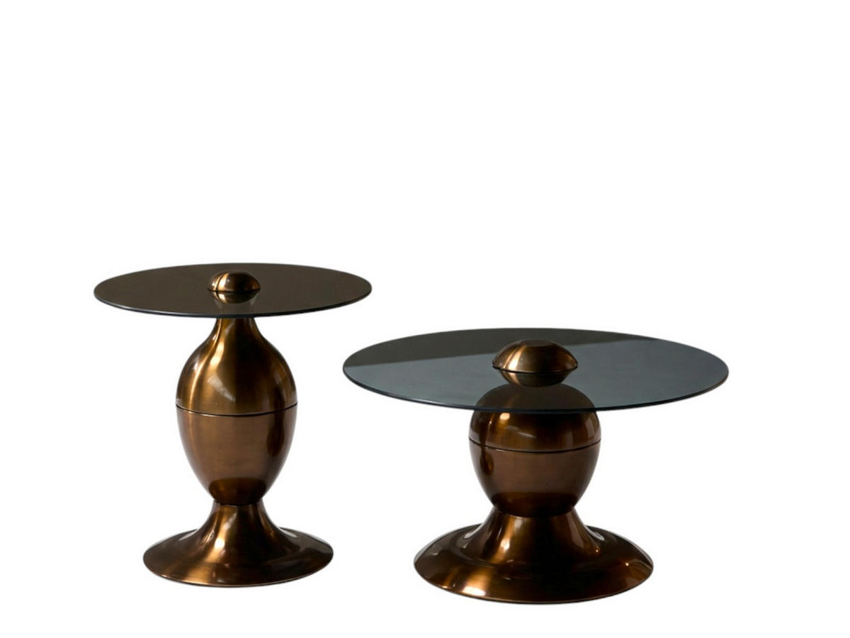 COUCHTISCH Juni Metall 70 cm / 70 cm + 50 cm / 50 cm Metallic Bronze - Bronzefarben, Metall (70/70/38cm)