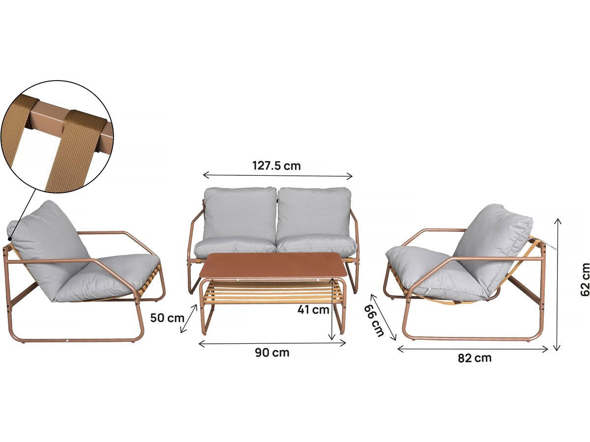 GARTENSITZGRUPPE sora Terrakotta - Rot, Metall - Habitat Garten