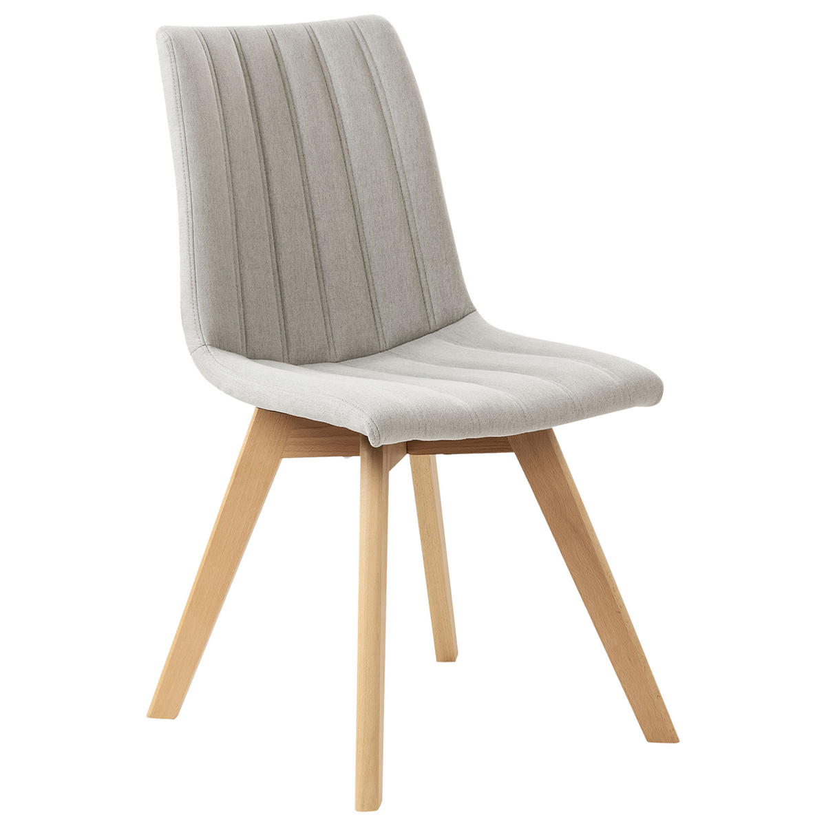 ESSZIMMERSTUHL 2er-Set Hellgrau Calgary - Hellgrau/Braun, Textil (48/86/56cm) - Beliani