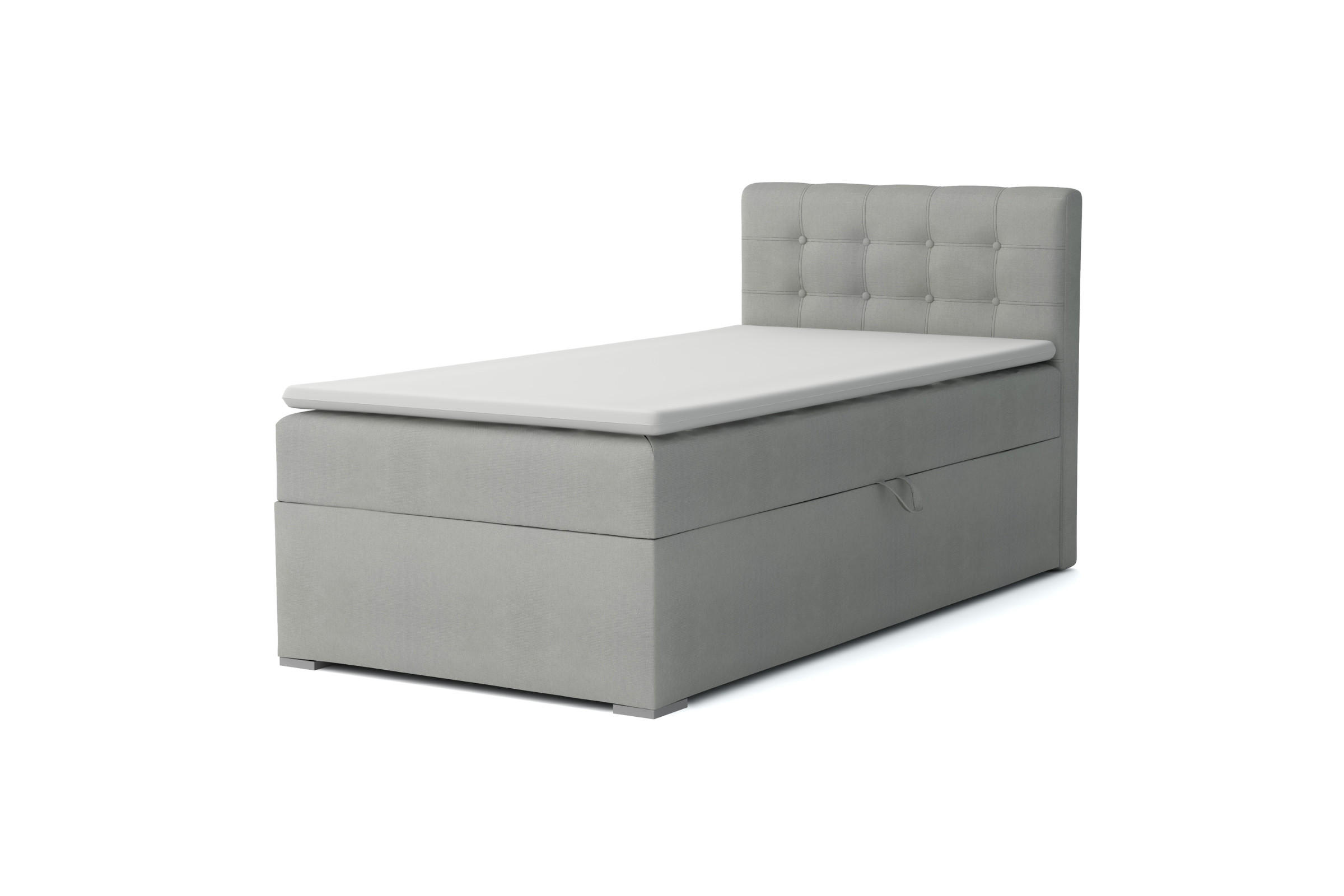 BOXBETT JUNG 3 100/200 Hellgrau H4 Öffnung rechts - Hellgrau, Holz/Holzwerkstoff (100/200cm) - Deine Möbel 24