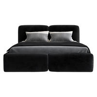 POLSTERBETT OLKE-OM 90 x 200 in Schwarz - Schwarz, Textil (90/200cm) - A&J MöbelLand