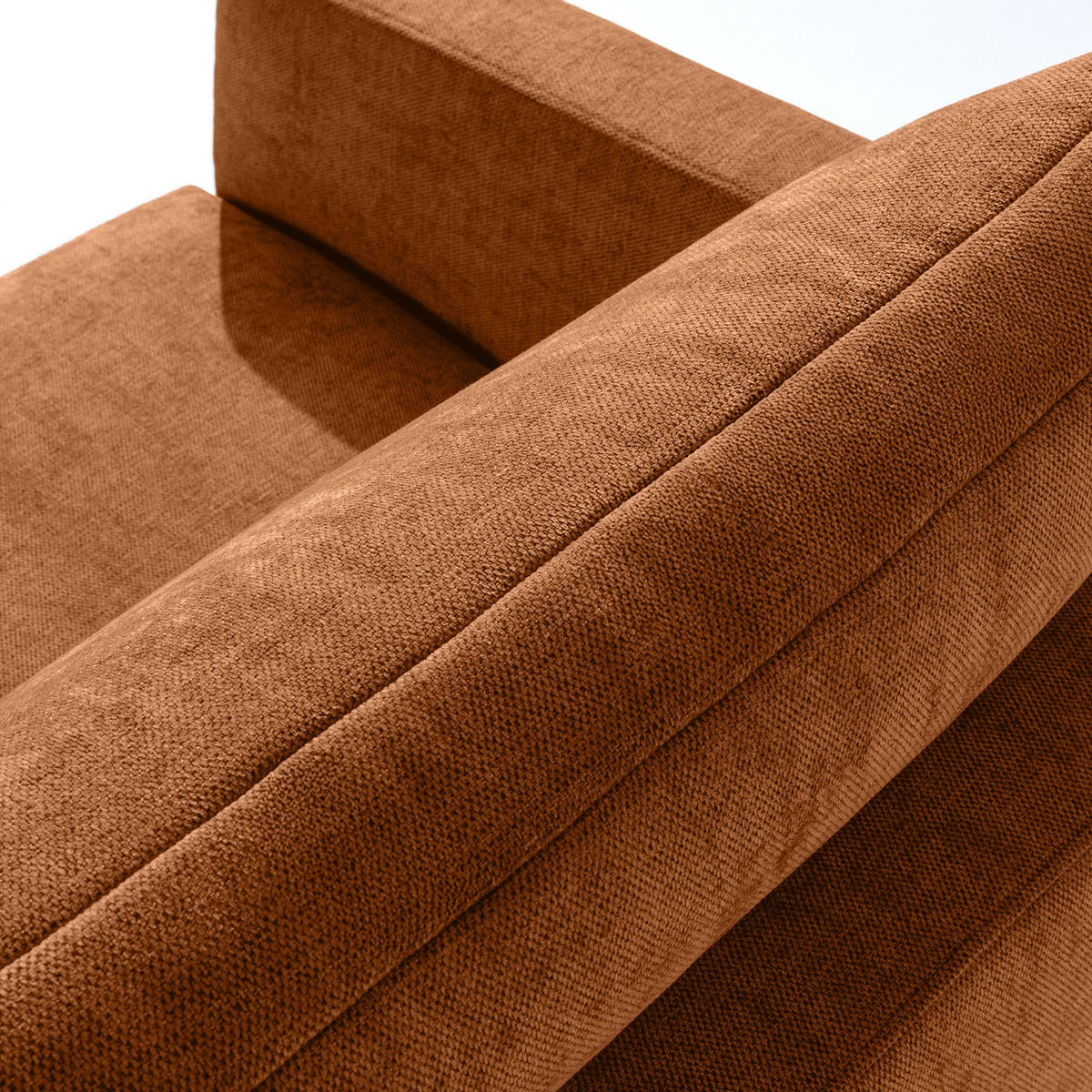 SOFA LUMO, 3-Sitzer, Rotbraun - Rotbraun/Schwarz, Holz/Holzwerkstoff (198/90/95cm) - KONSIMO®