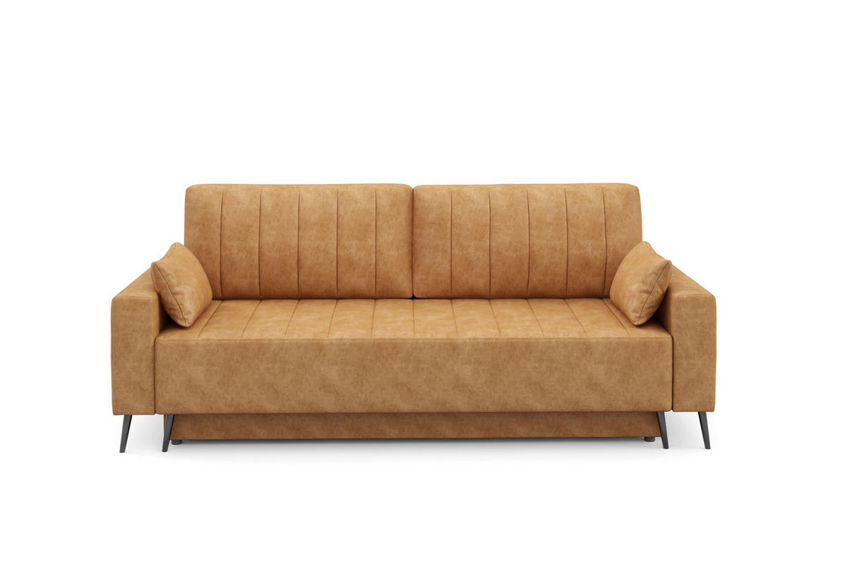 SCHLAFSOFA - Sofa Retros - Mustard (Goya 06) - Dunkelorange, Holz (229/95/99cm) - Möblo