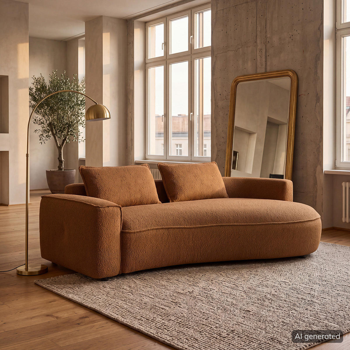 2,5-SITZER SOFA - Beige/Schwarz, Kunststoff/Textil (217/82/146cm) - home24