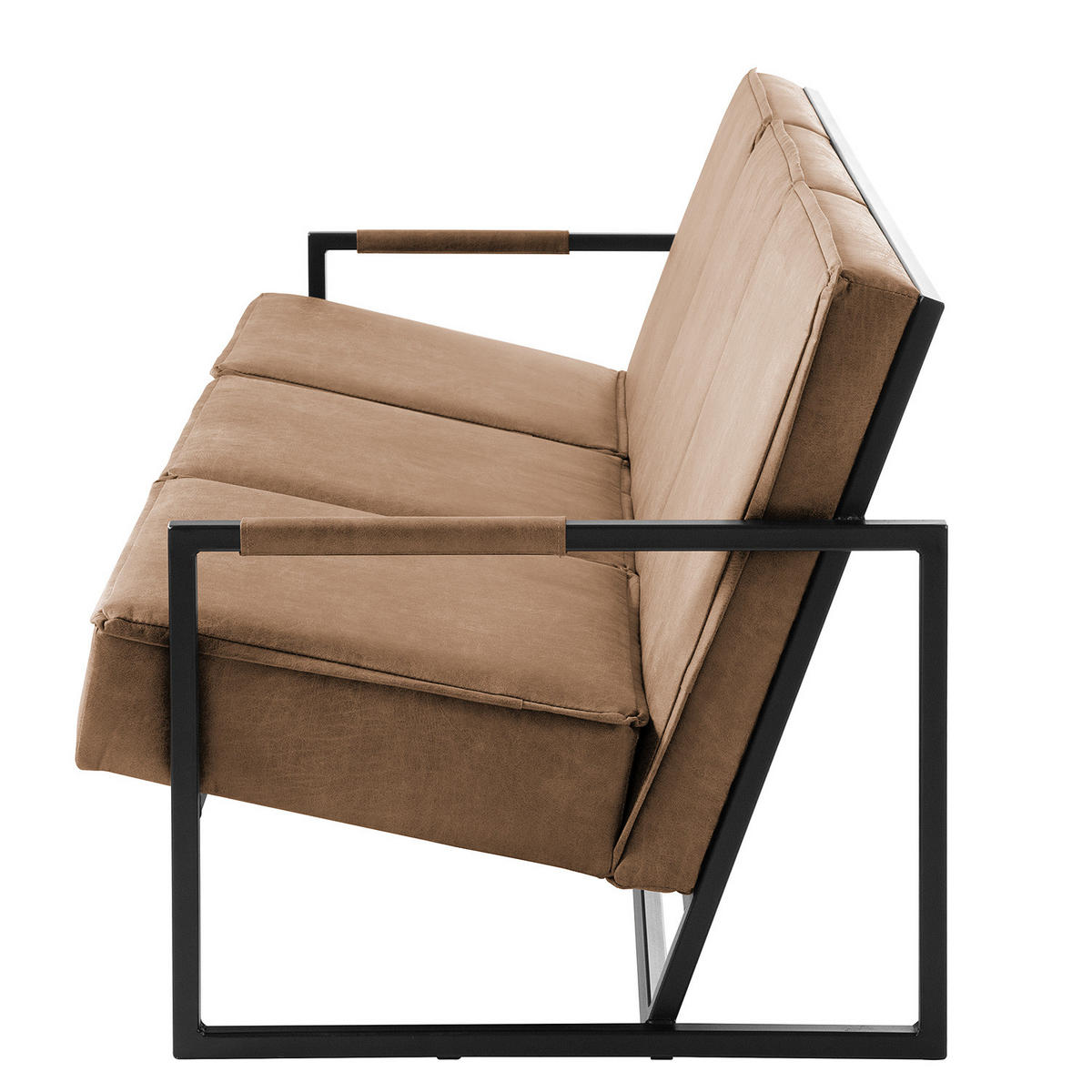 3-SITZER SOFA - Antiklederlook - Grau, Textil (185/74/82cm) - home24