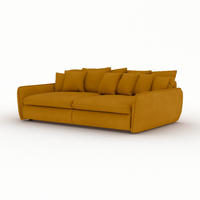 BIGSOFA Hereford Flachgewebe Gold inkl. 11 Kissen 234/131/61 cm - Dunkelgelb, Kunststoff/Textil (234/61/131cm) - foamnova