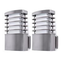 WANDLEUCHTE Edelstahl Silber 2er Set - Silberfarben, Kunststoff (14.2/23/13.4cm) - Wofi
