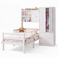 KINDERBETT 90/200 mit Kleiderschrank, Rausfallschutz & Schubladen, Holz, Weiß - Weiß, Holz (90/200cm) - LVHOM
