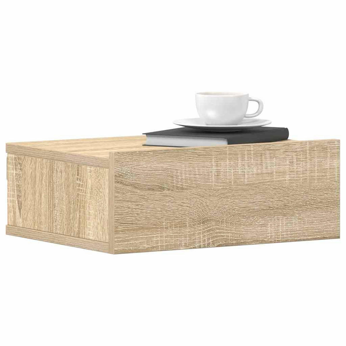NACHTTISCH hängend 2-teilig mit 1 Schublade 40/30/15 cm in Sonoma-Eiche Dekor - Sonoma Eiche, Holz (40/15/30cm) - vidaXL
