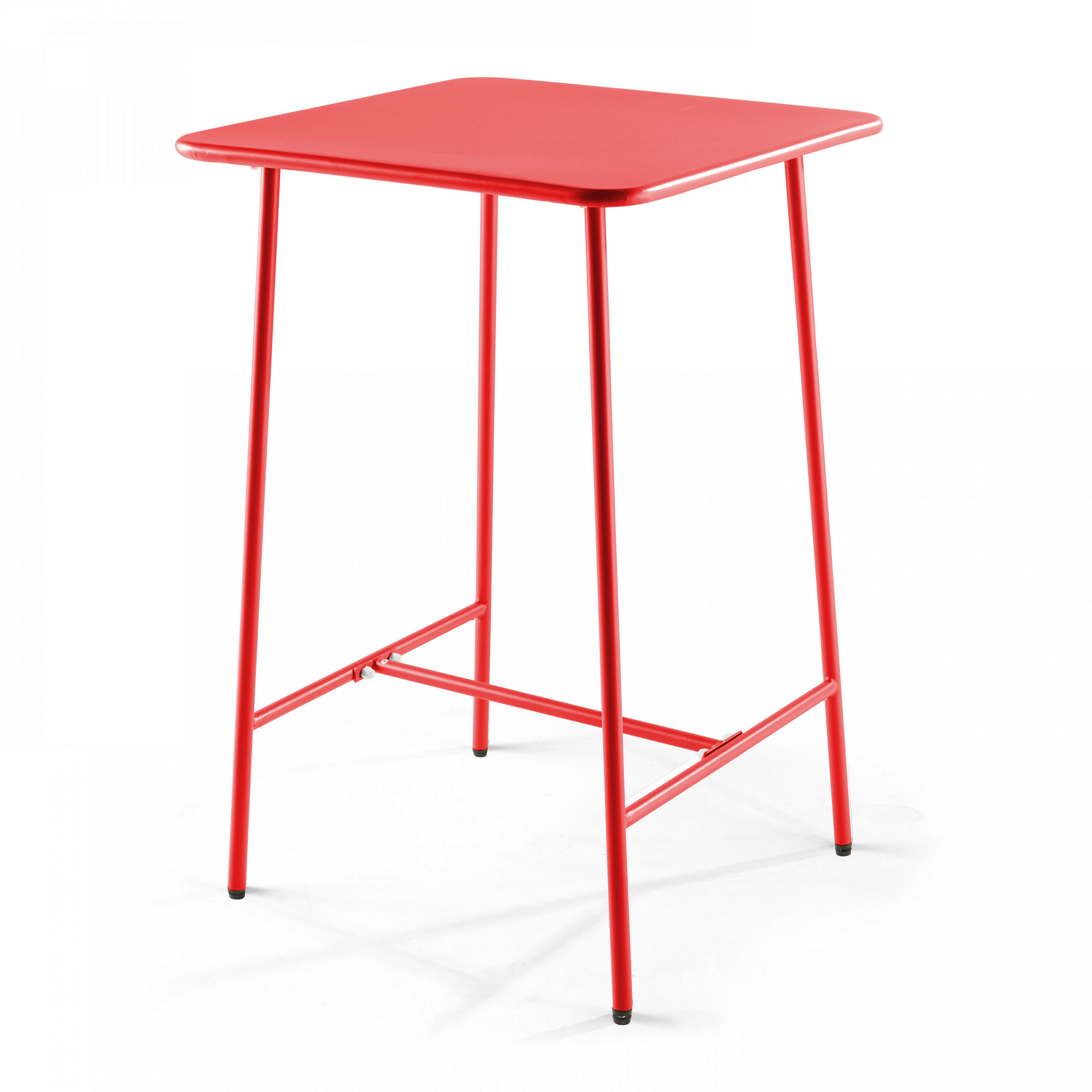 STEHTISCH, Rot - Rot, Metall (70/70/105cm) - Oviala