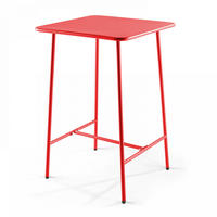 STEHTISCH, Rot - Rot, Metall (70/70/105cm) - Oviala