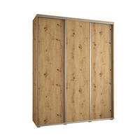 SCHWEBETÜRENSCHRANK 235,2/200/45 3-türig - Silberfarben/Eiche Artisan, Holz/Metall (200/235/45cm) - Abiks Möbel