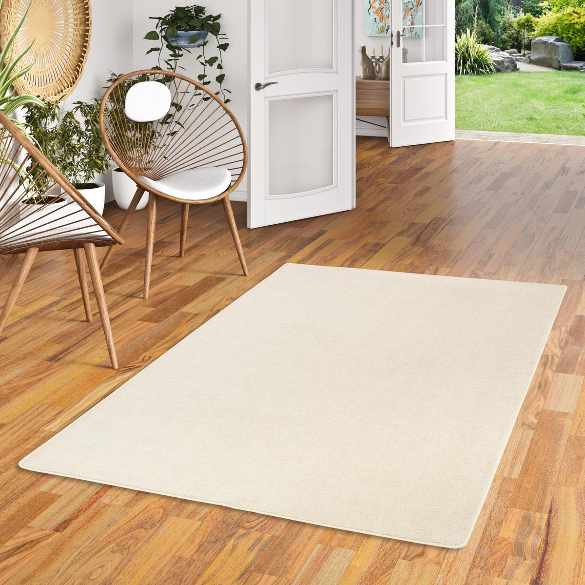 HOCHFLOR VELOURS TEPPICH LUNA - Creme, Textil (80/400cm) - Snapstyle