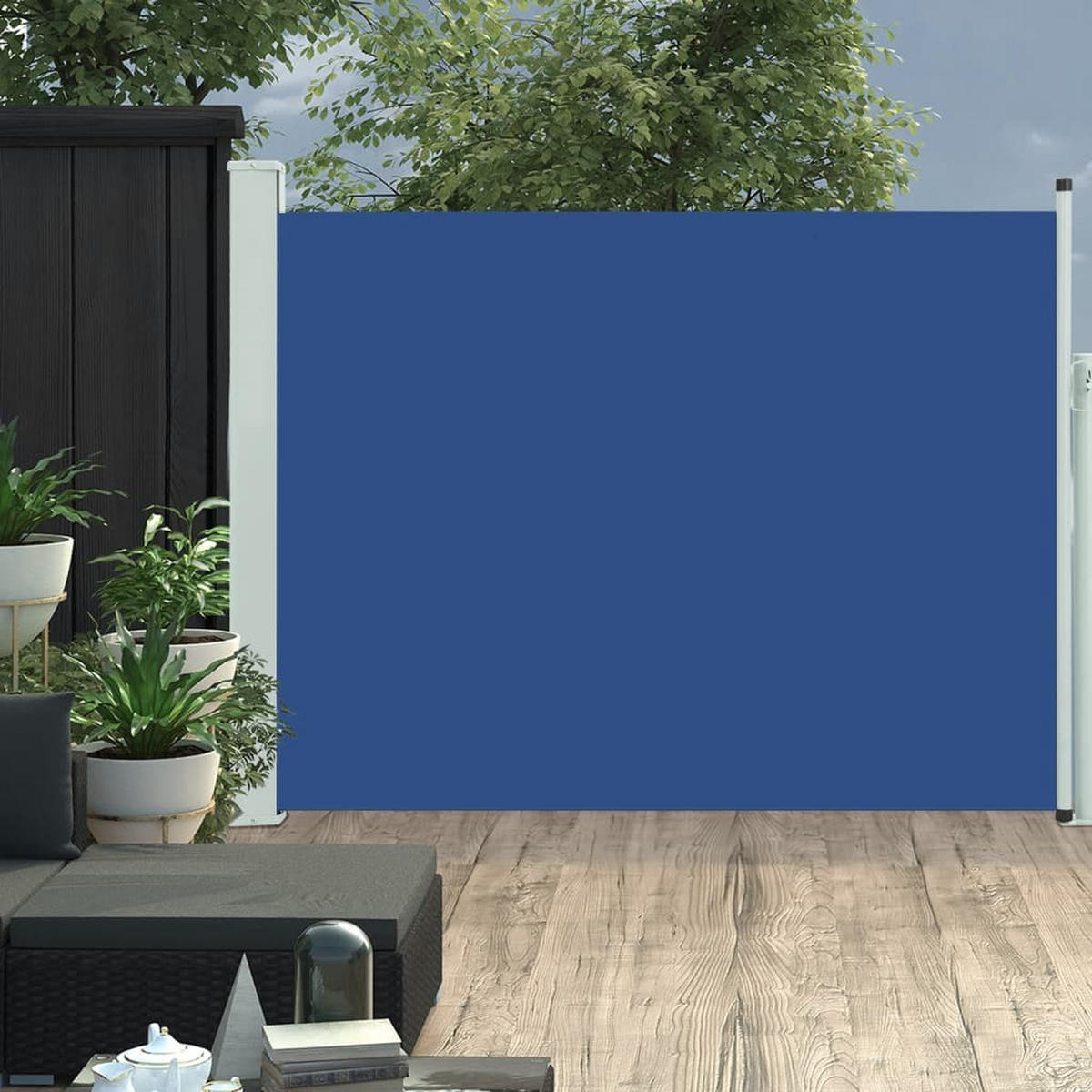 AUSZIEHBARE Seitenmarkise 140x500 cm Blau - Blau, Textil (500/140/500cm) - furnicato