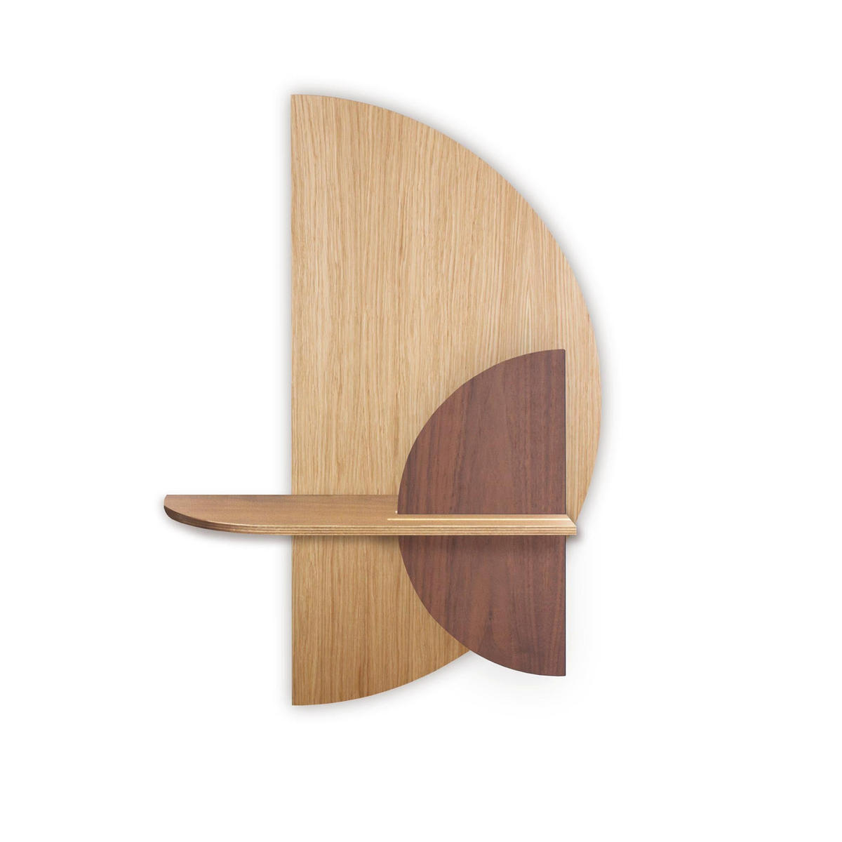 REGAL Alba Halbkreis - Eichefarben/Schwarz, Holz (60/72/17cm) - Woodendot