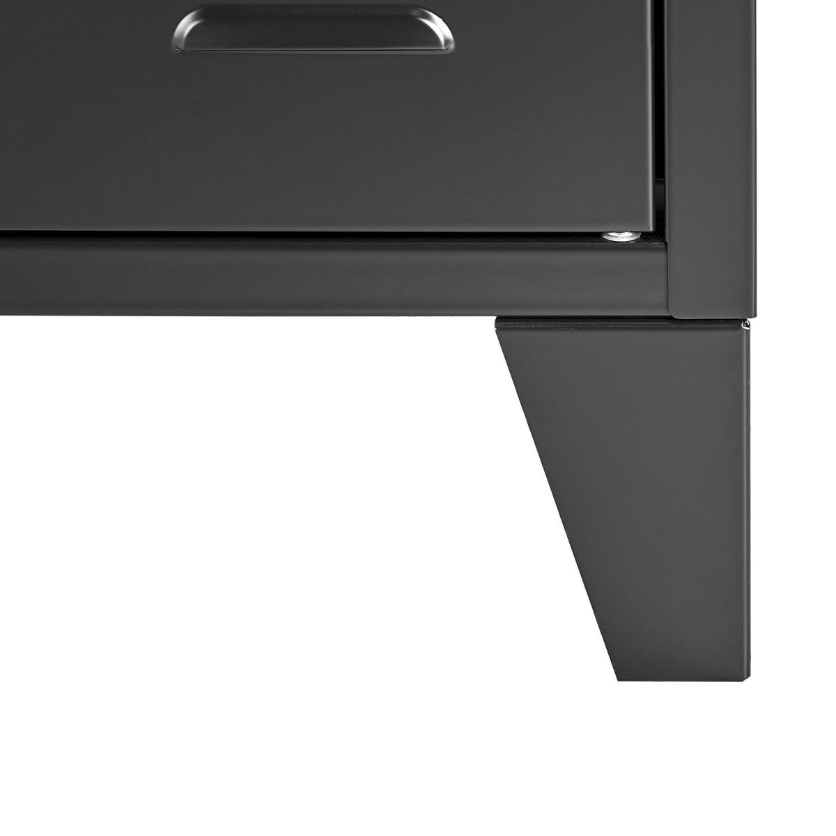 LOWBOARD Metall schwarz 3 Türen Cardiff - Schwarz, Metall (120/60/40cm) - Beliani