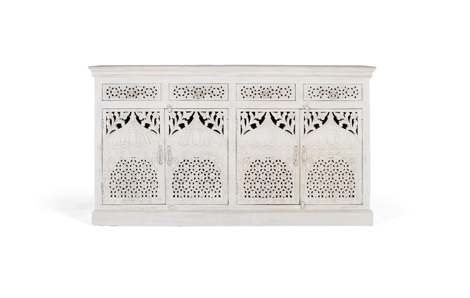 SIDEBOARD mit 4 Türen und 4 Schubladen aus Mangoholz - Perlmutt, Holz (40/99/180cm) - Giner y Colomer