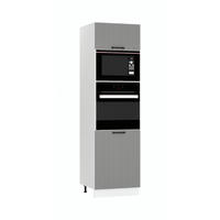 MIKROWELLENUMBAUSCHRANK D60PK MVP/L - KENDRO - Stilvolles Küchenelement - Grau, Holz/Metall (60/213.3/56cm) - ROYAL24_MARKT