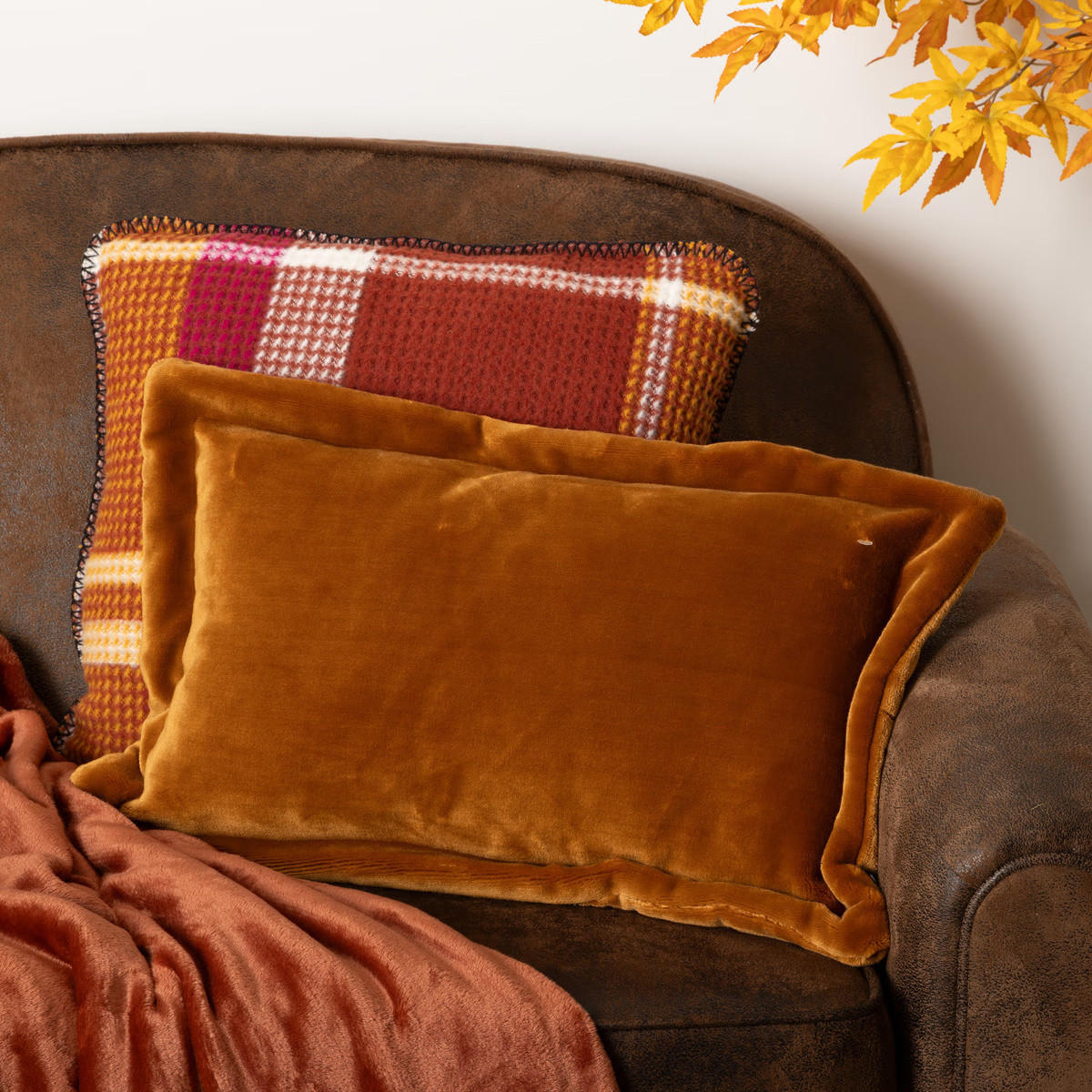 KISSEN Cuddly 58/38/10 cm - Orange, Textil (38/58cm) - Atmosphera Createur d´interieur