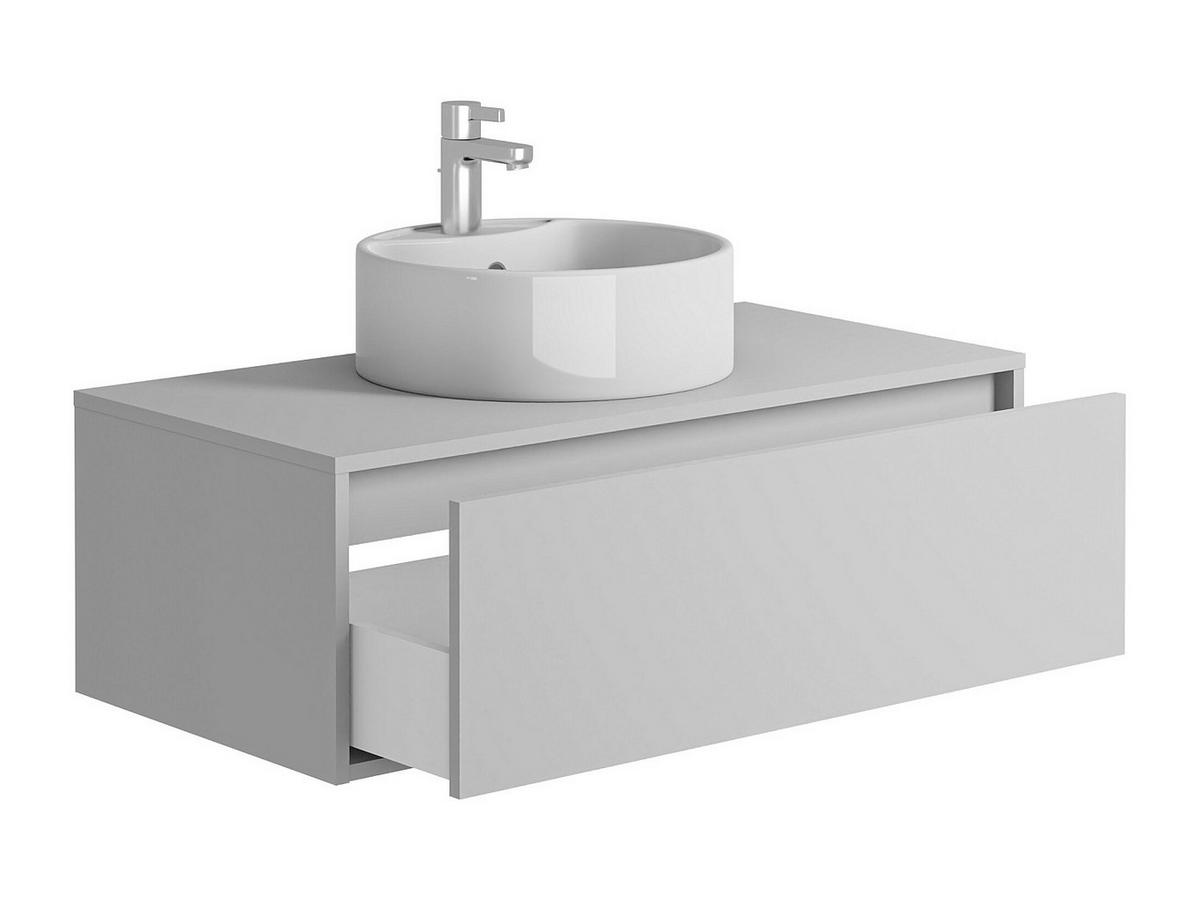 EINZELWASCHTISCH - 94 cm x 47 cm - Holz, Platte - Weiß - TEANA - Weiß, Holz (94/32/47cm) - Vente-Unique