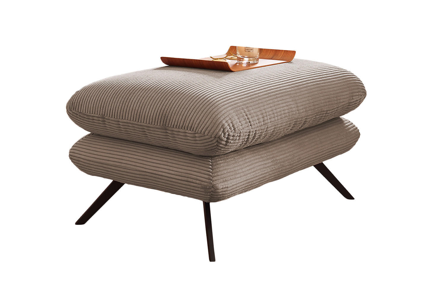 Kawola Hockerbank Taupe 120x45x70 cm