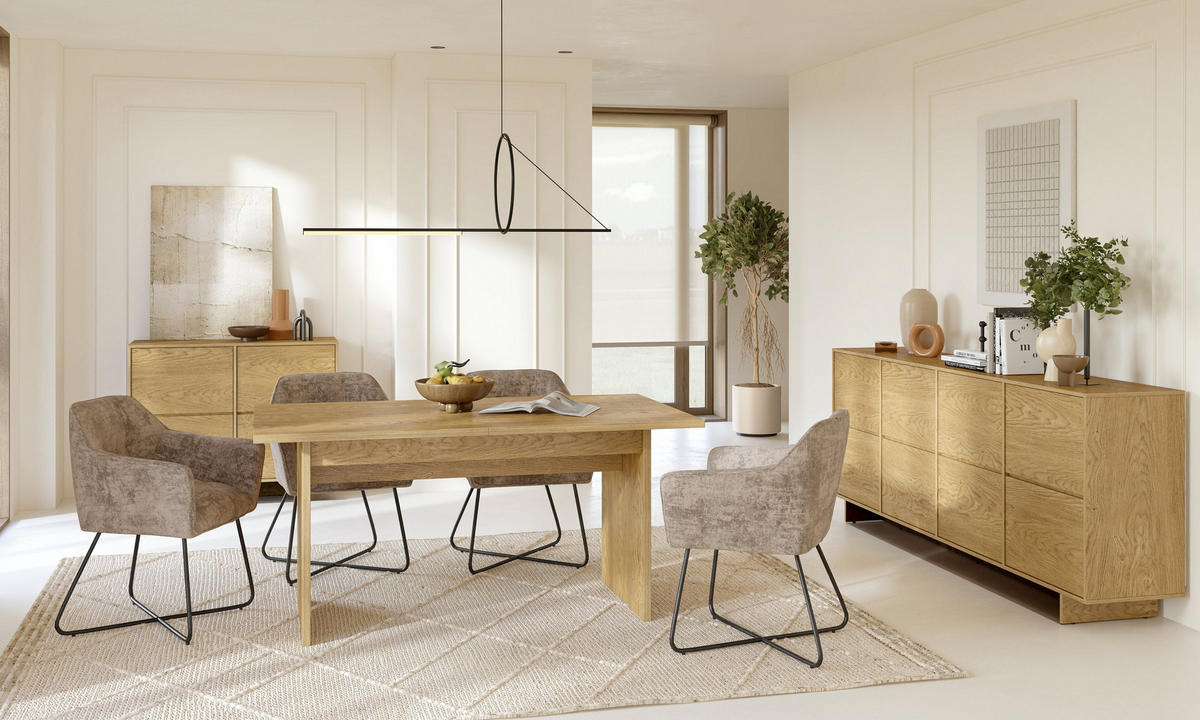 ESSTISCH KALIO Ausziehbar 160 - 240 / 90 x 77,6 cm - Eichefarben, Holz (160/90/77.6cm) - MASSENO