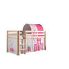 KINDERBETT Karolina 210x114x106 Massivholz Natur Textilset Princess 2 - Magenta/Kieferfarben, Holz (90/200cm) - 58aufmkessel