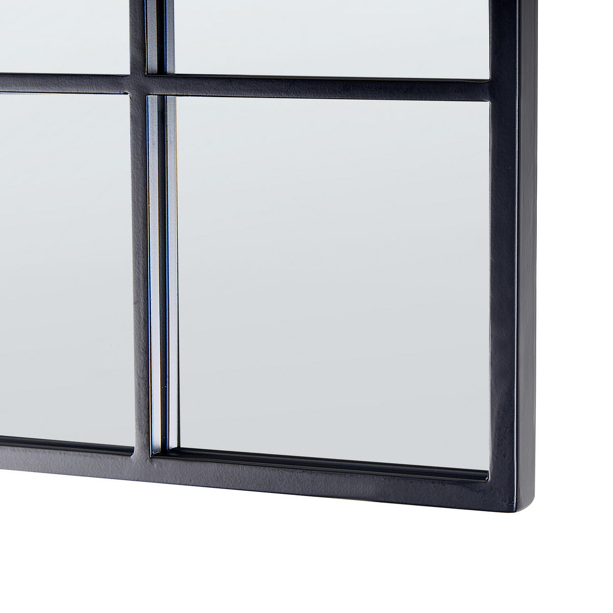 WANDSPIEGEL schwarz Fensteroptik 78/78 cm Blesle - Schwarz, Metall (78/78/3cm) - Beliani