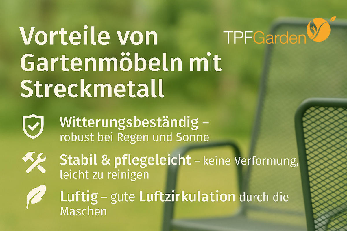 GARTENTISCH Glasgow - 150x90cm, aus Streckmetall pulverbeschichtet dunkelgrau - Grau, Metall (150/90/73cm) - TPFGarden
