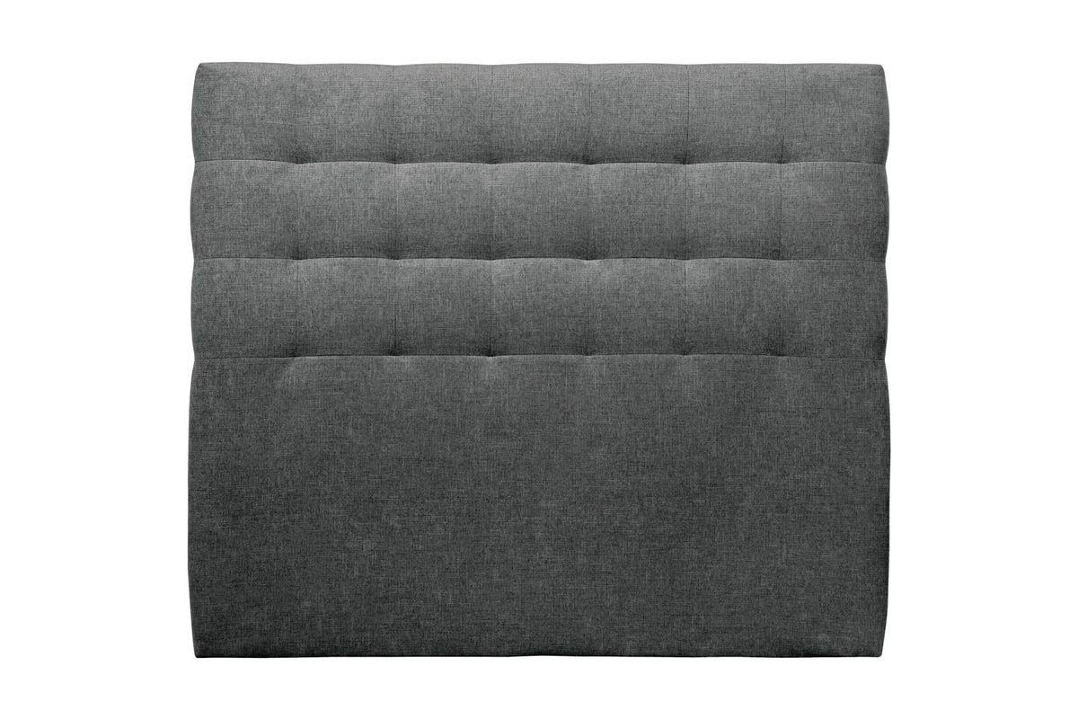KOPFTEIL gepolstert - Gesteppt – Anthrazitgrauer Stoff - 140 cm - Beige/Anthrazit, Karton/Holz (140/120/10cm) - Sommeil de Plomb