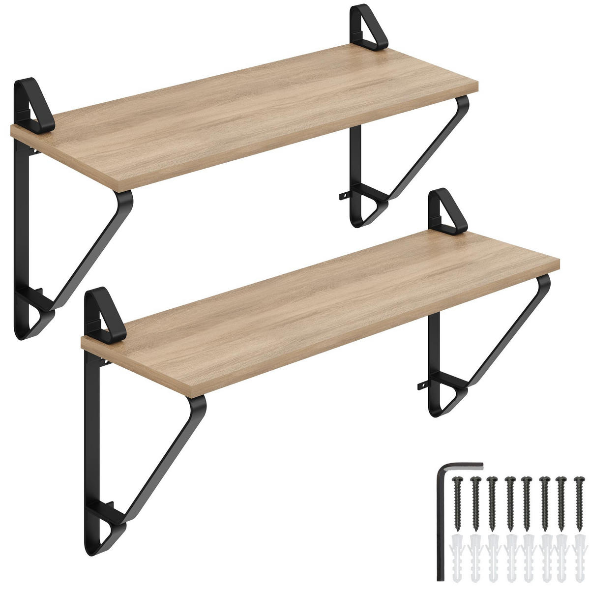 WANDREGAL 2er Set Irvine,60 x 20 x 33,5 cm, Industrial Holz hell, Eiche Sonoma - Naturfarben, Holzwerkstoff (20/33.5/60cm) - tectake