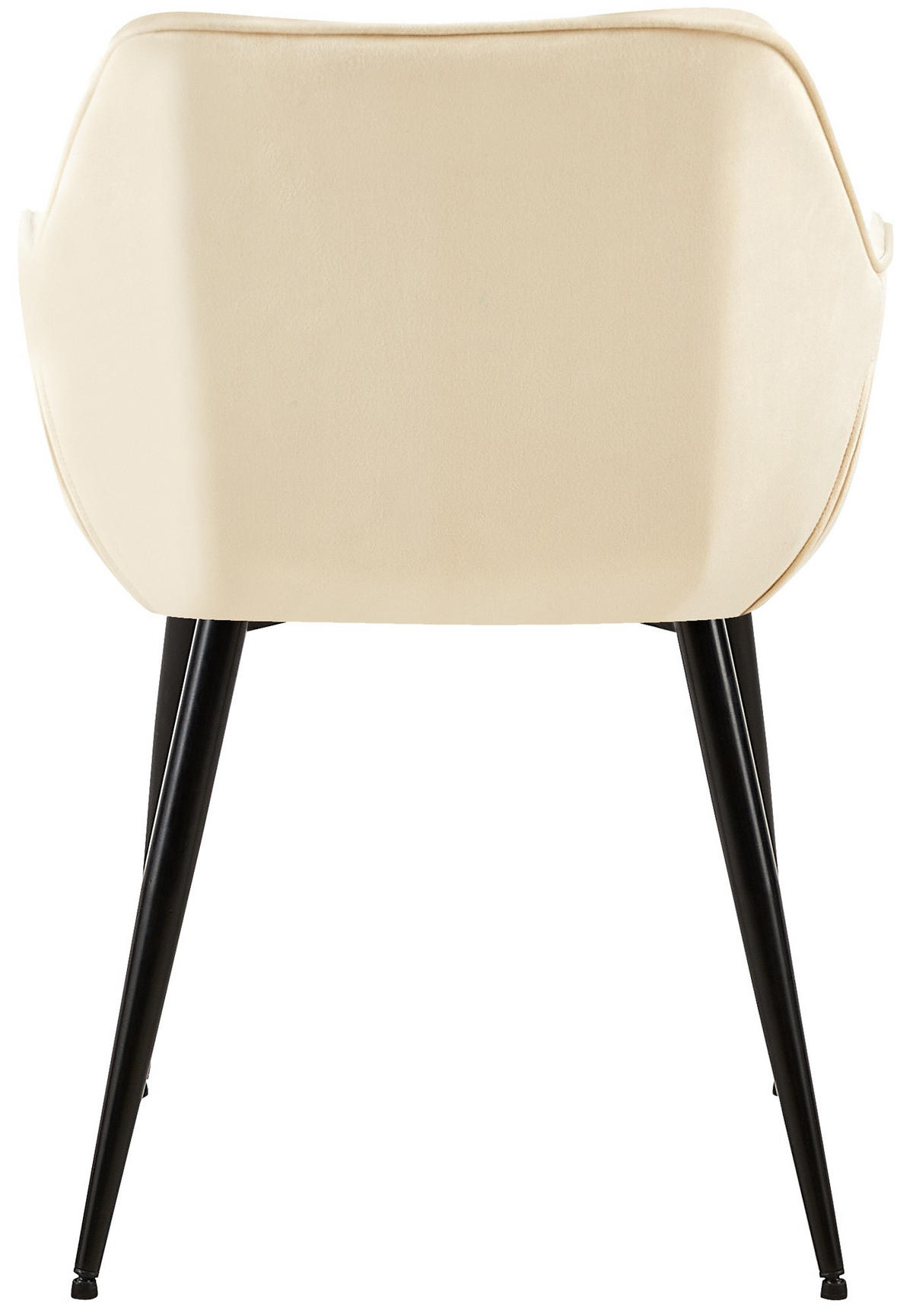 ARMLEHNENSTUHL 2er Set Samt creme - Creme/Schwarz, Textil/Metall (52/82/63cm) - CLP