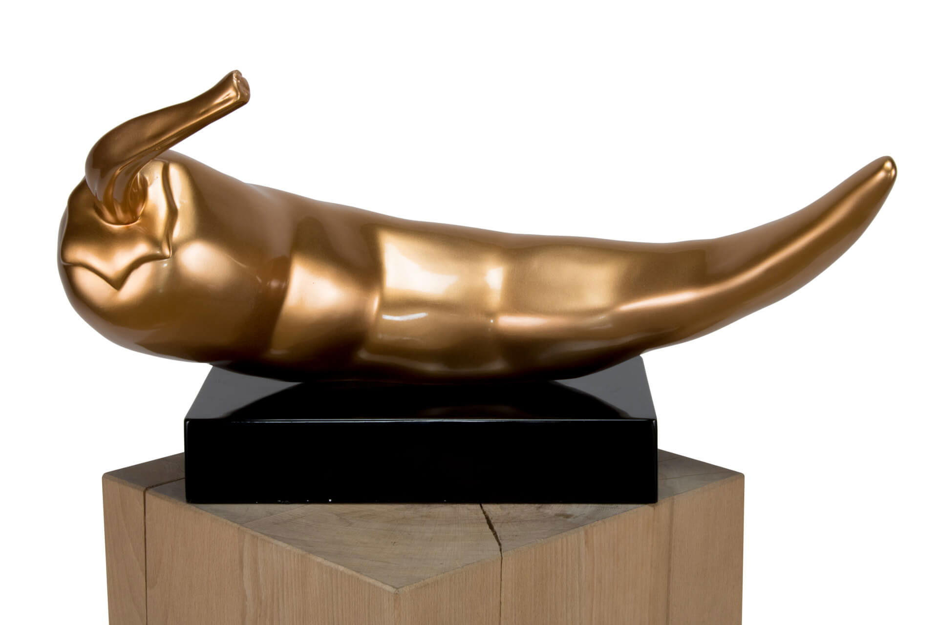 SKULPTUR Gold 48/55 cm - Goldfarben, Stein (48/55/17cm) - KUNSTLOFT