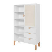 KNIHOVNA Laurie Bílá a dřevo - bílá, kompozitní dřevo (90/150/32.5cm) - Petits-meubles