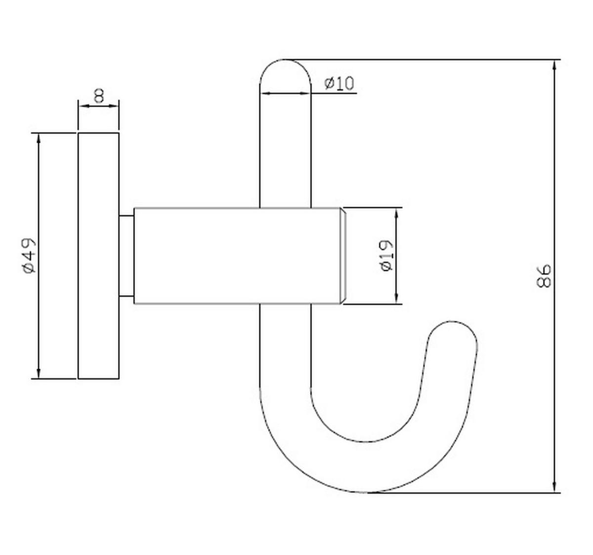 GARDEROBENHAKEN Kleiderhaken Edelstahl massiv Mantelhaken Wandhaken kurz stabil - Edelstahlfarben, Metall (4.9/9.3/9.3cm) - Livingpoint24