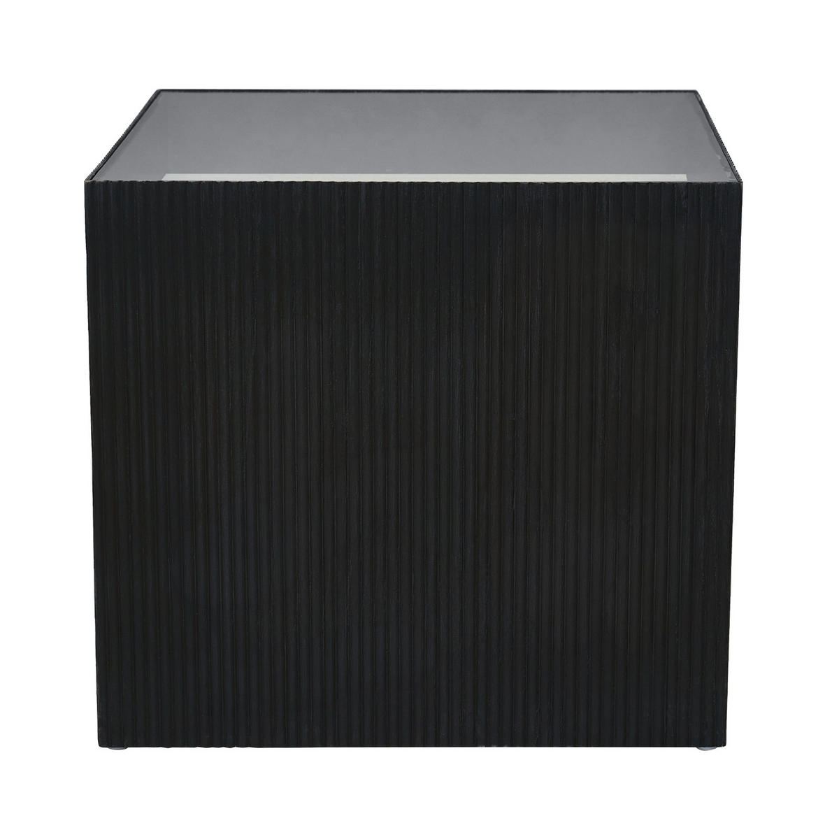 BEISTELLTISCH EVA Schwarz/Natur - Transparent/Schwarz, Holzwerkstoff (50/50/45cm) - SVITA